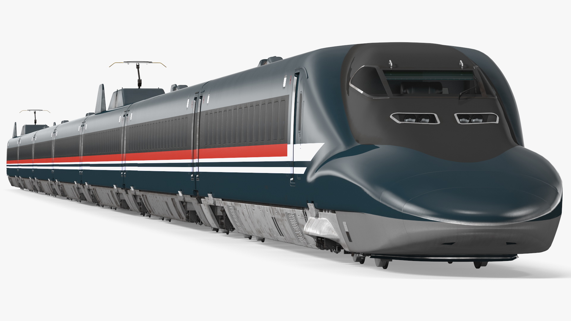 High Speed Bullet Train Rigged for Maya 3D model