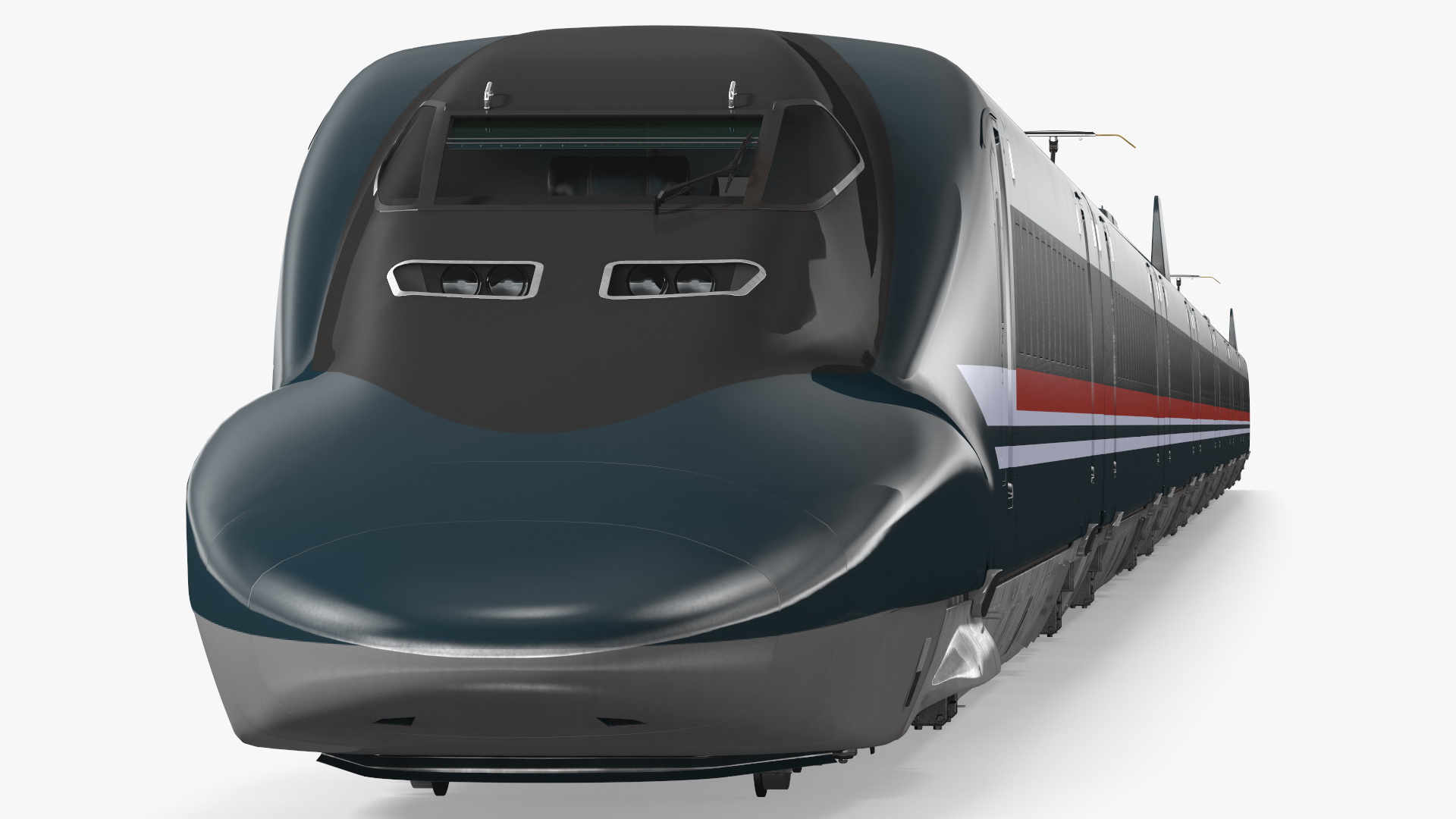 High Speed Bullet Train Rigged for Maya 3D model