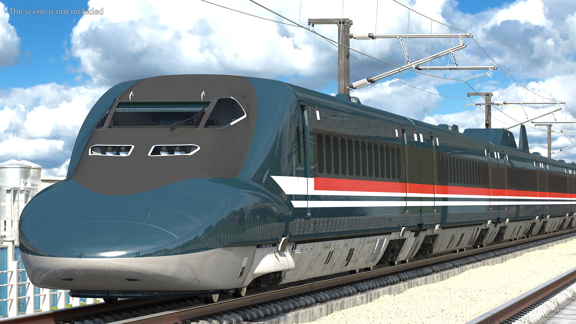 High Speed Bullet Train Rigged for Maya 3D model