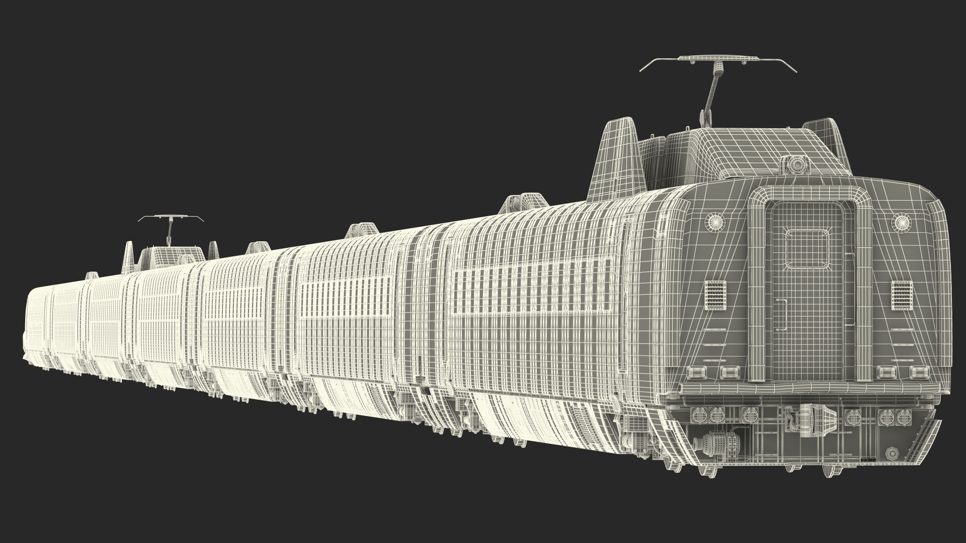 High Speed Bullet Train Rigged for Maya 3D model