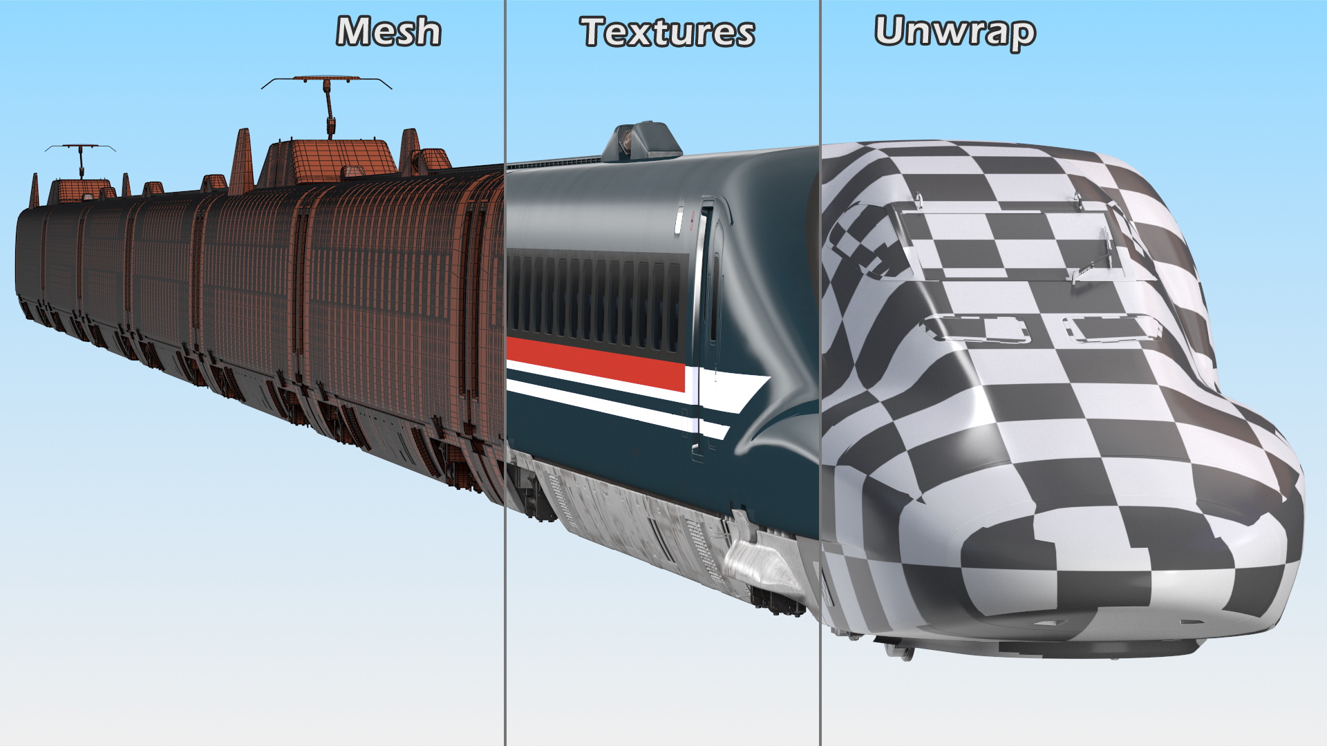 High Speed Bullet Train Rigged for Maya 3D model