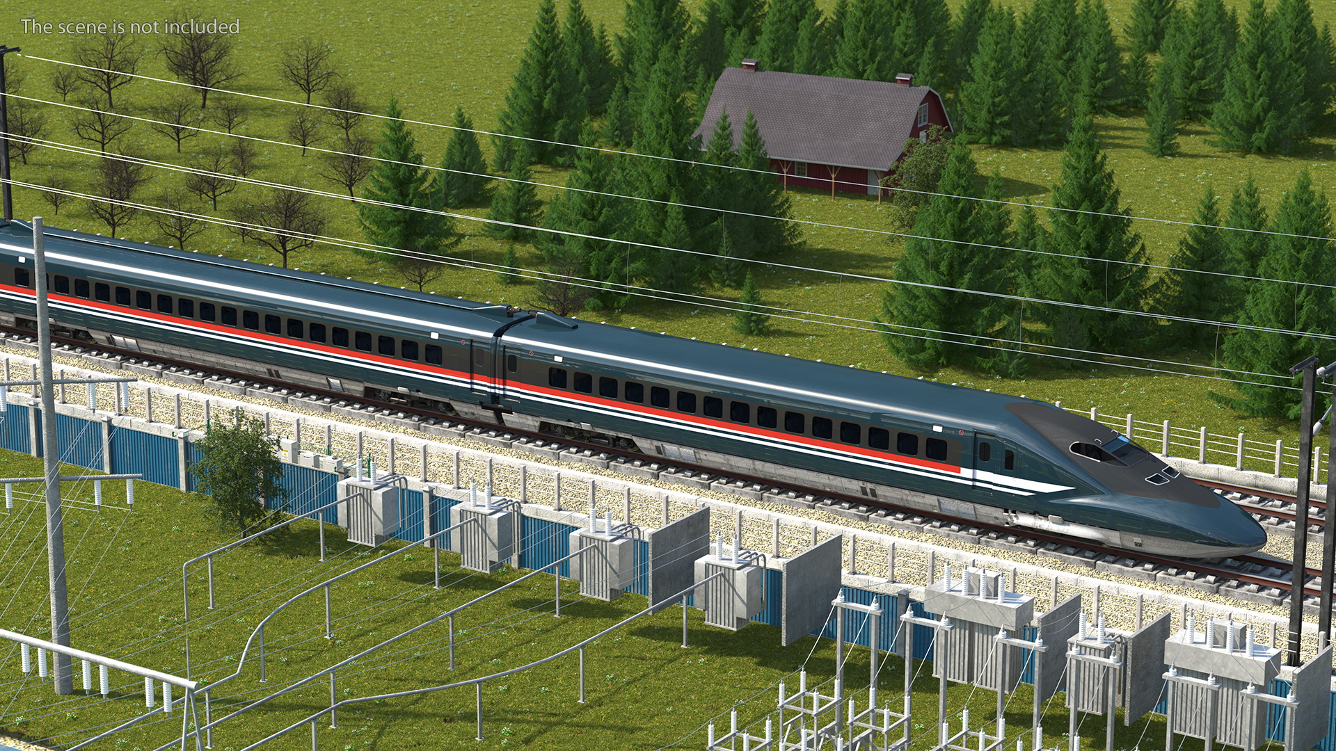 High Speed Bullet Train Rigged for Maya 3D model