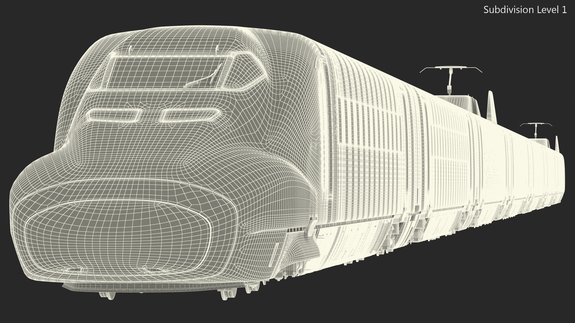 High Speed Bullet Train Rigged for Maya 3D model