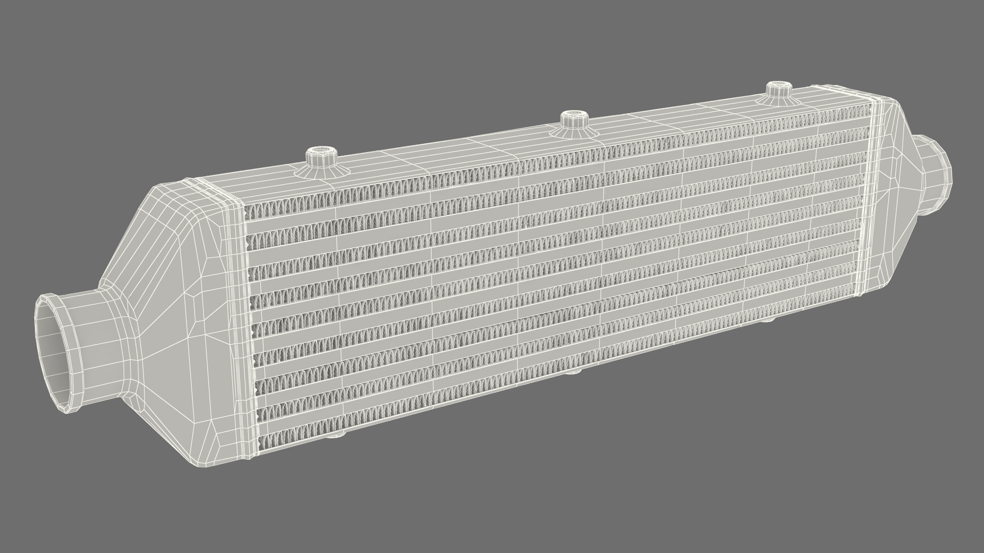 Black Car Intercooler Two Sided Pipes 3D