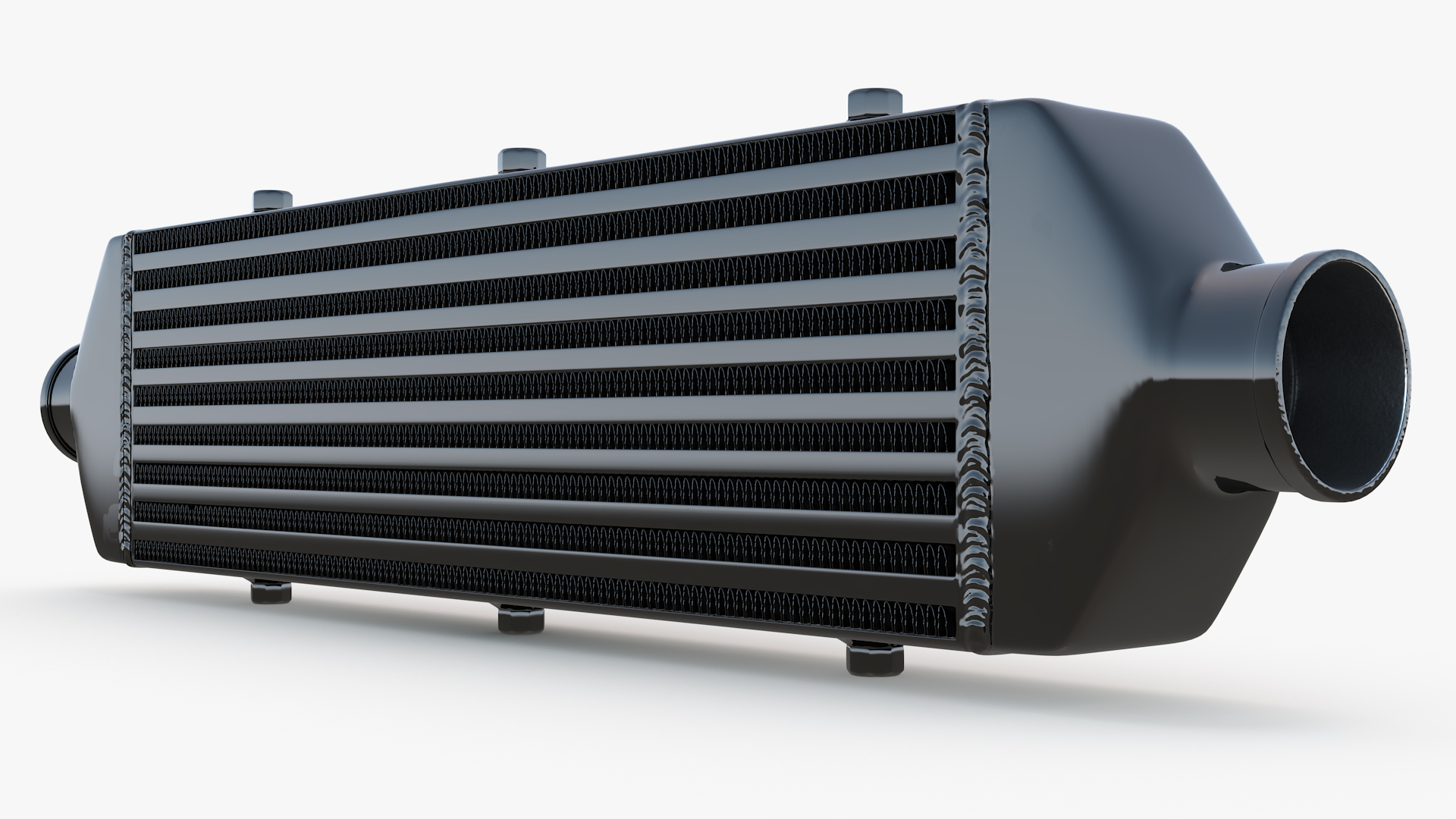 Black Car Intercooler Two Sided Pipes 3D