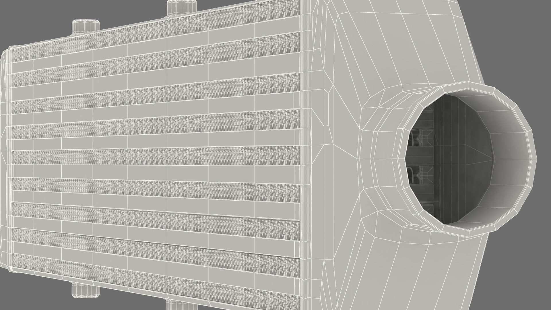 Black Car Intercooler Two Sided Pipes 3D