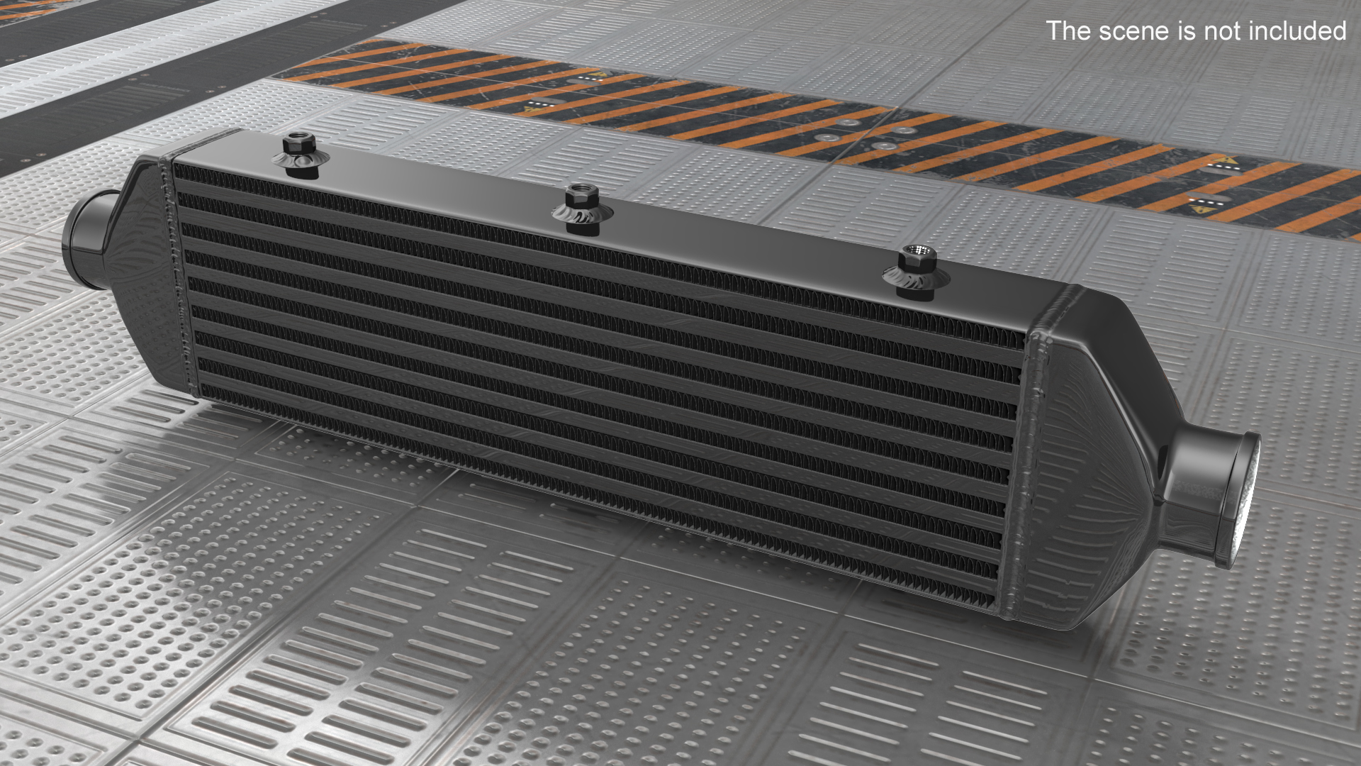 Black Car Intercooler Two Sided Pipes 3D