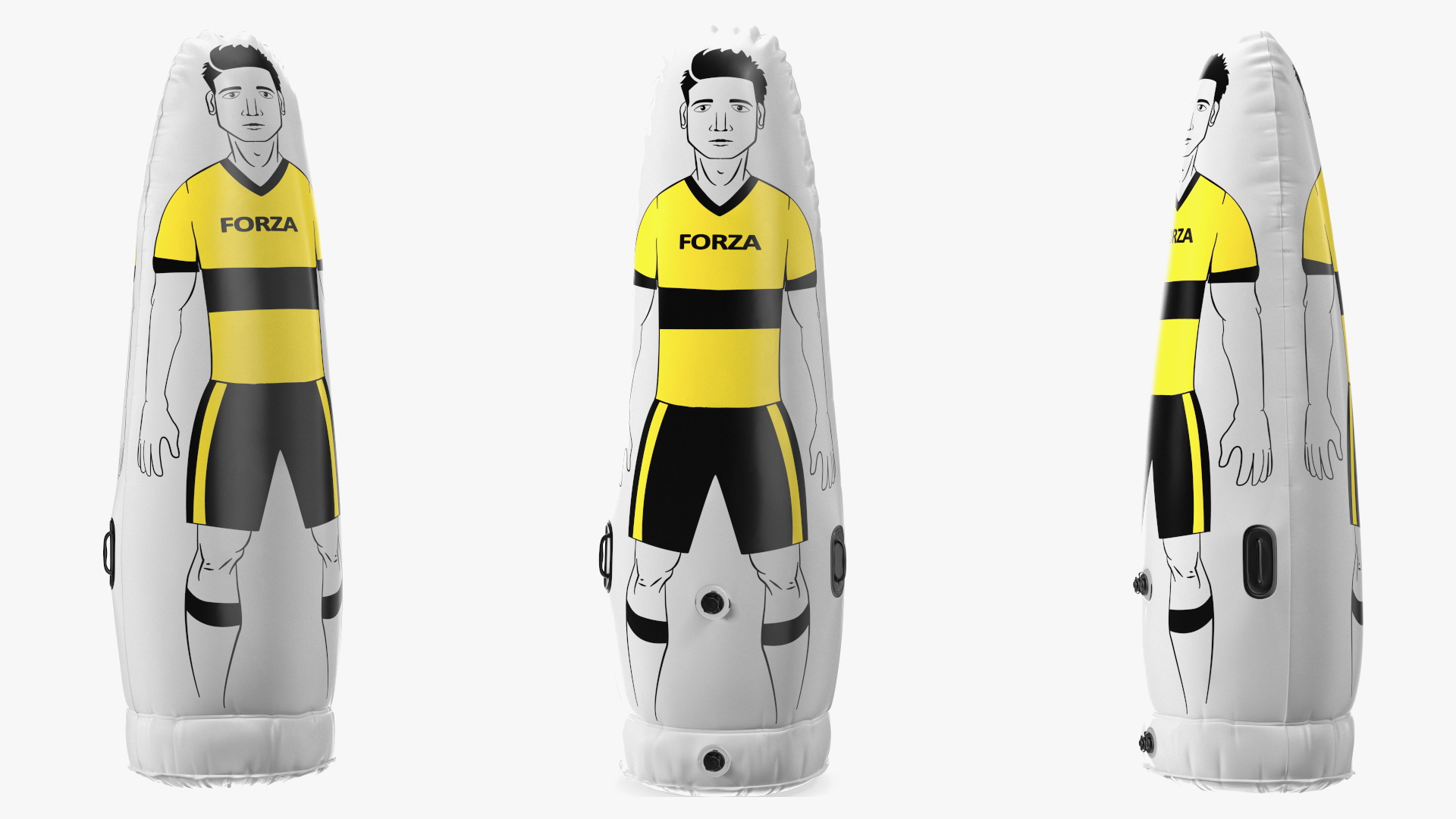 Soccer Dummy for Training Senior Yellow T-shirt 3D