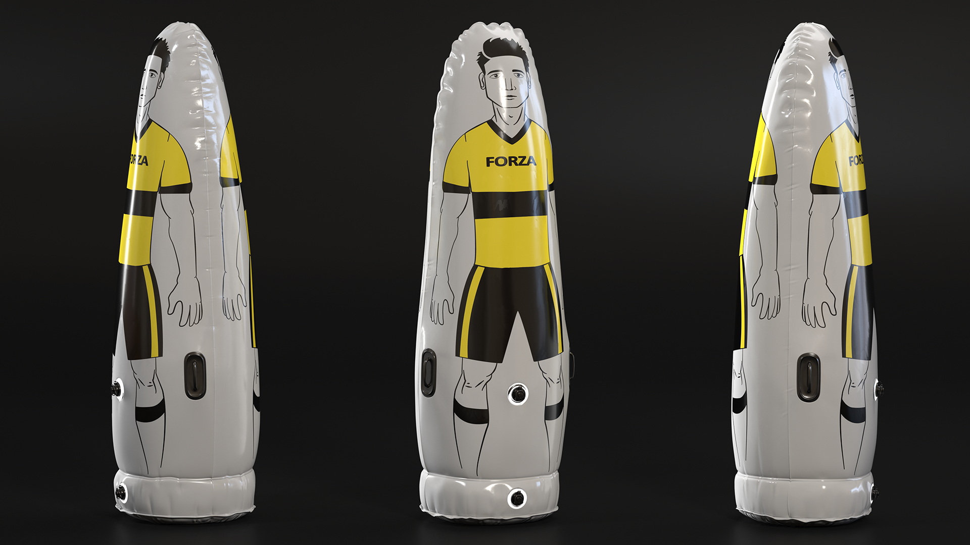 Soccer Dummy for Training Senior Yellow T-shirt 3D