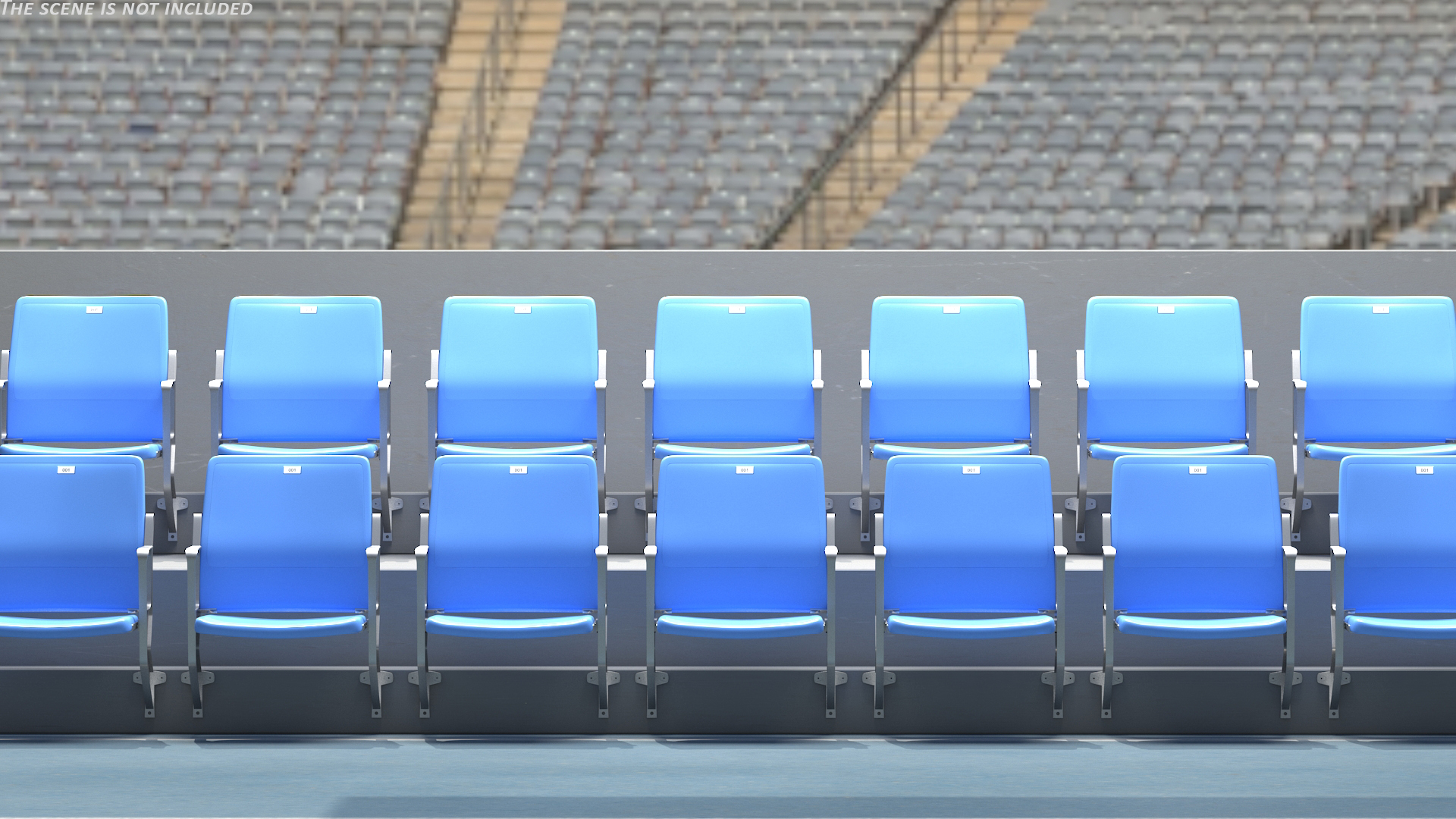 3D Plastic Stadium Seat Open Wall Mount