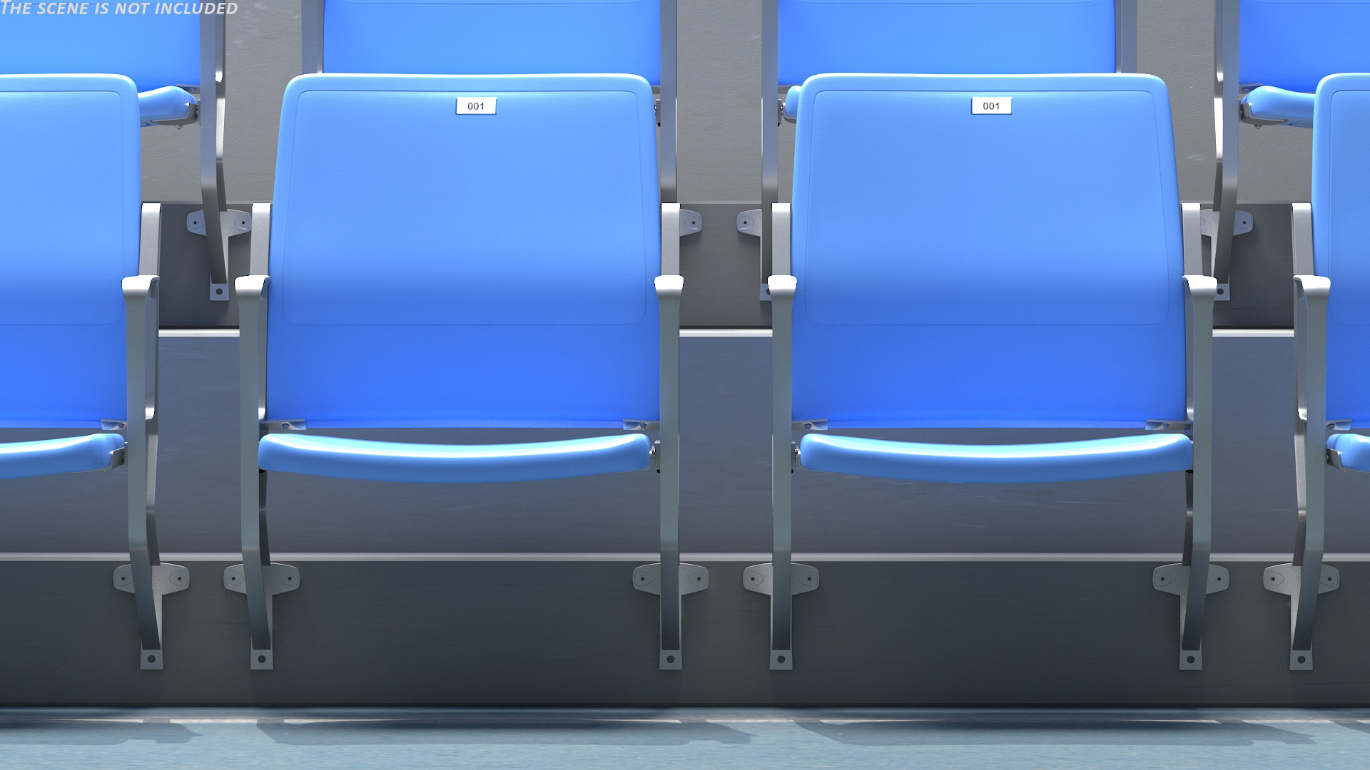 3D Plastic Stadium Seat Open Wall Mount
