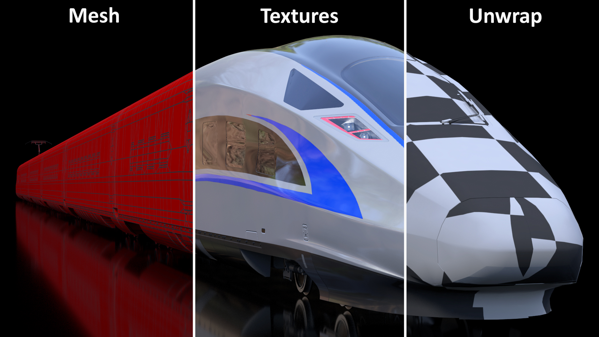 3D High Speed Bullet Train model