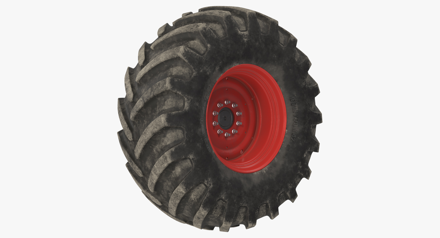 3D Tractor Big Dirty Wheel model