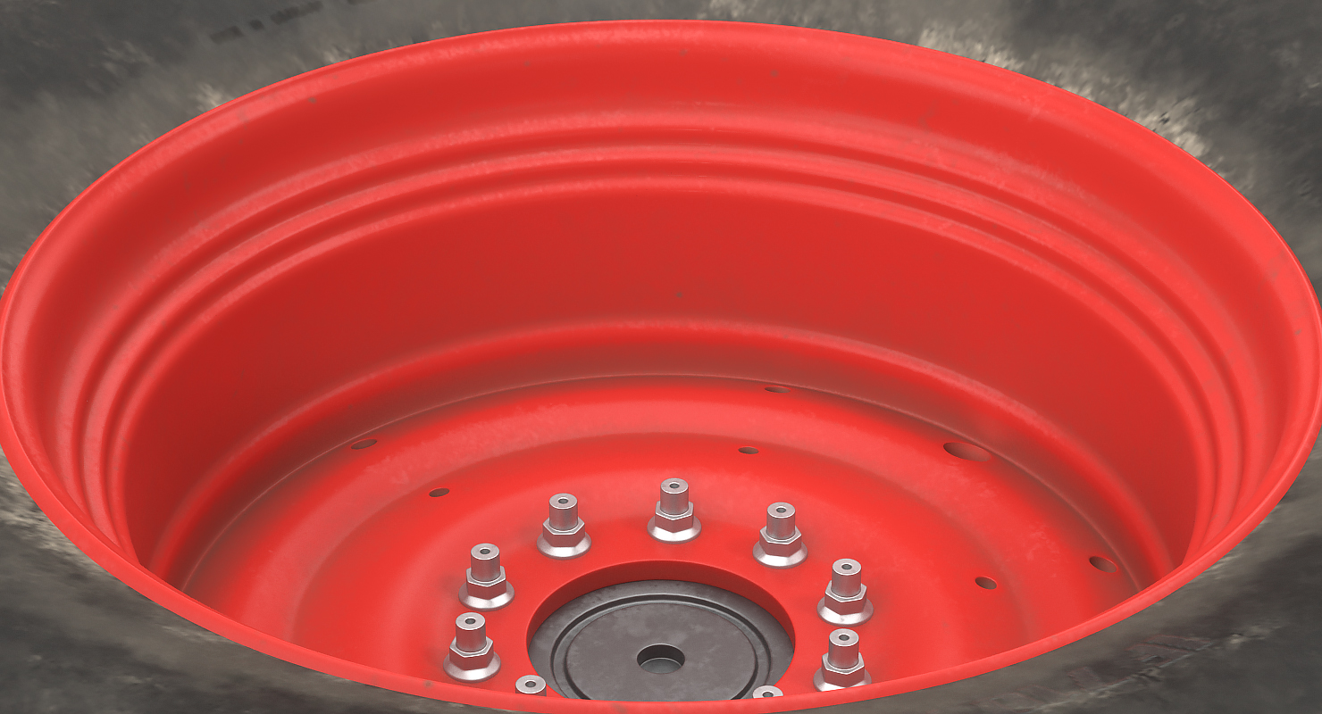 3D Tractor Big Dirty Wheel model