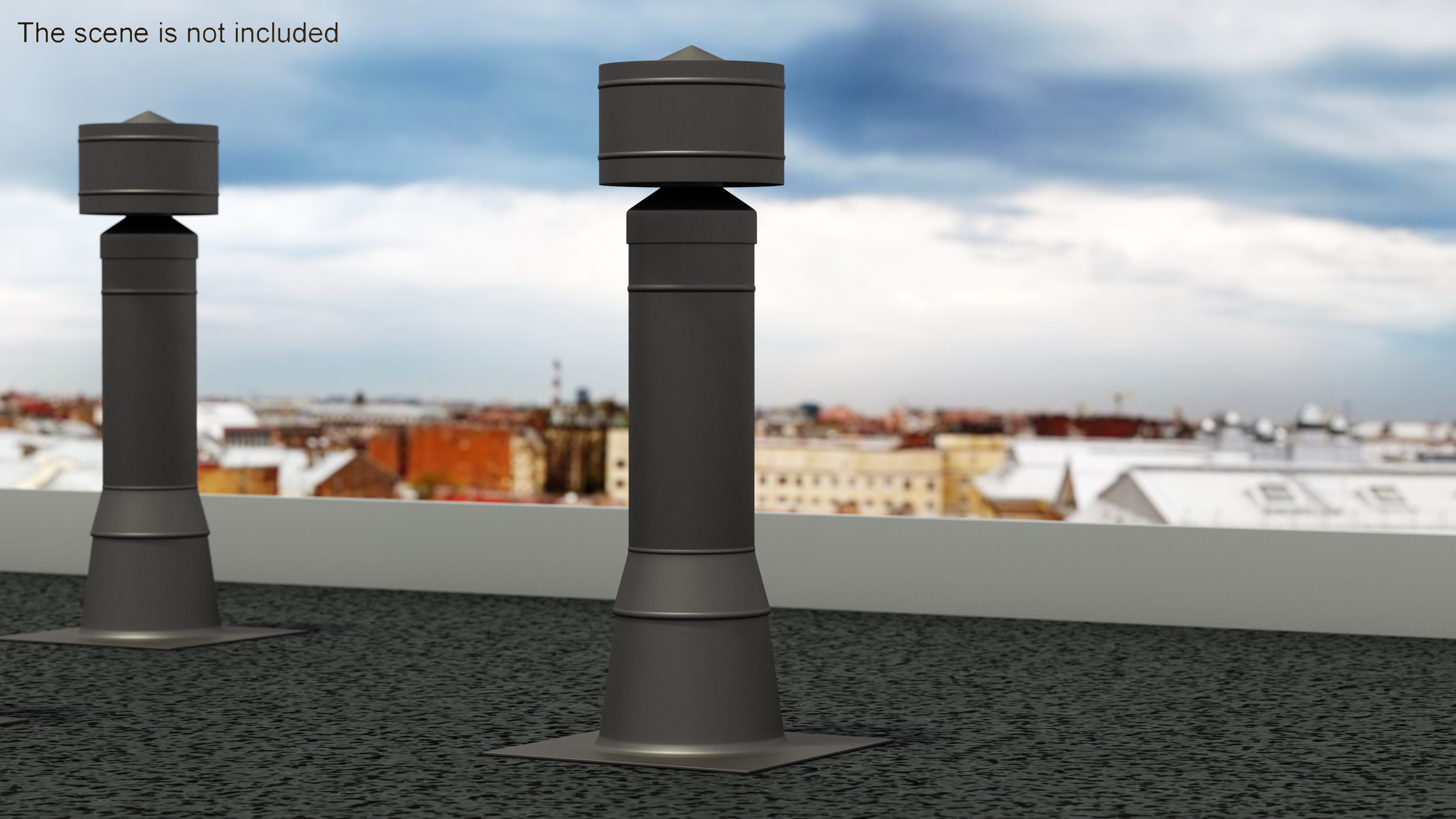 Wood Burning Chimney Black Metal 3D