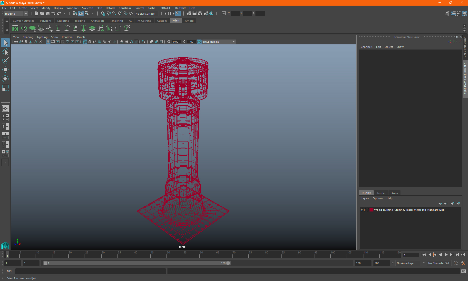 Wood Burning Chimney Black Metal 3D