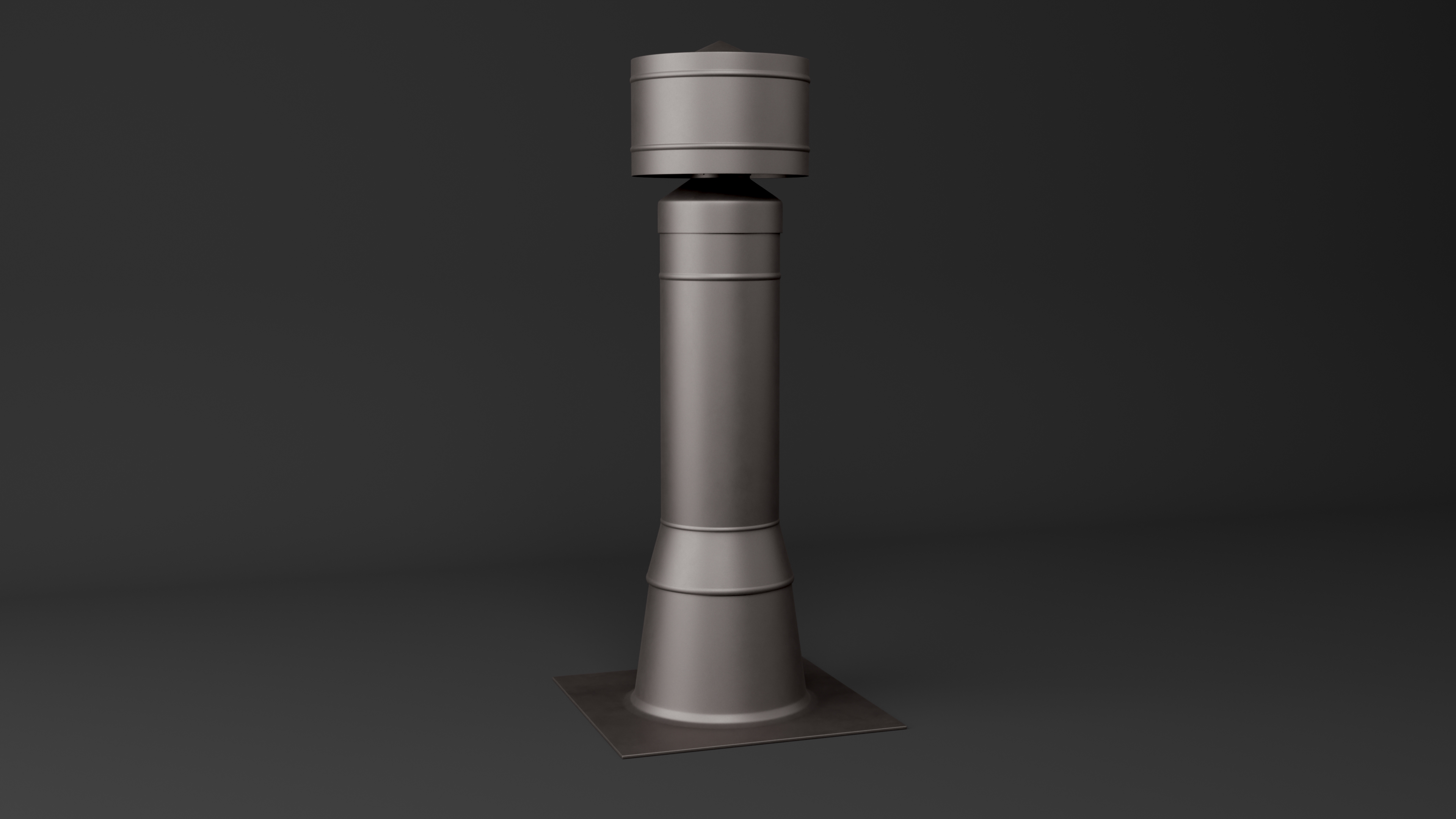 Wood Burning Chimney Black Metal 3D