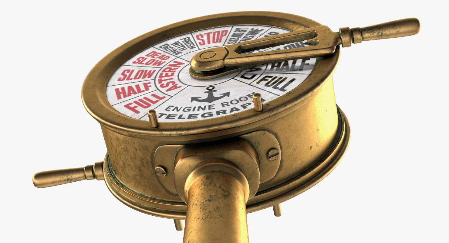 3D model Vintage Brass Engine Room Telegraph