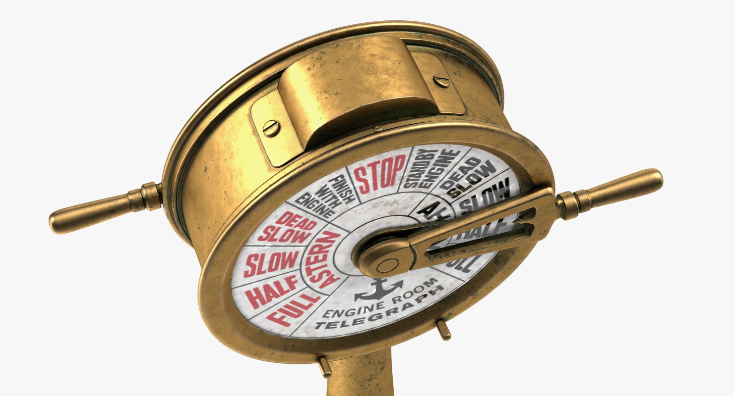 3D model Vintage Brass Engine Room Telegraph