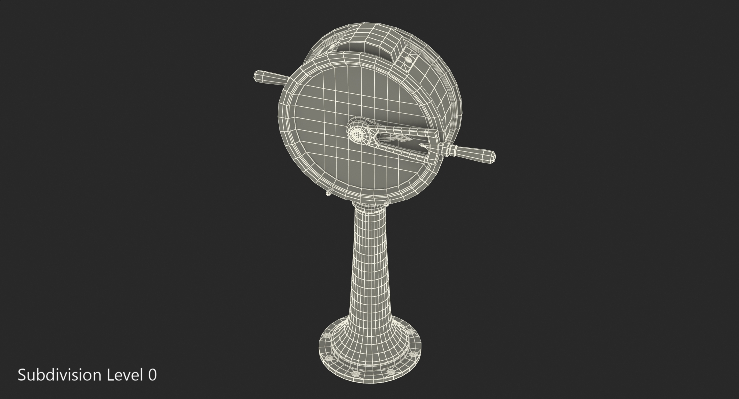 3D model Vintage Brass Engine Room Telegraph