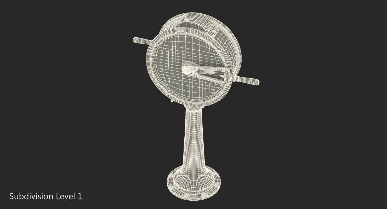 3D model Vintage Brass Engine Room Telegraph