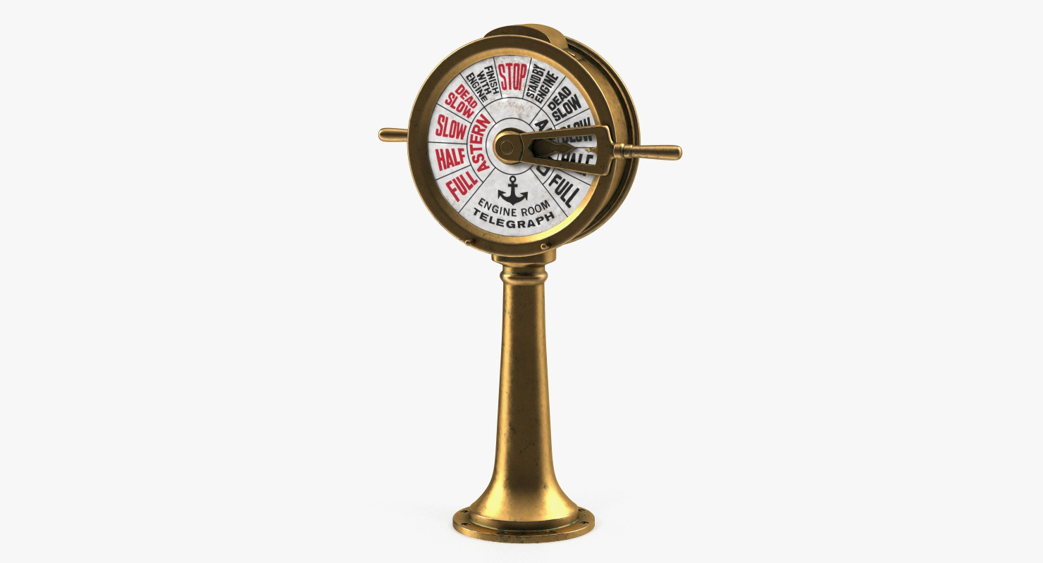 3D model Vintage Brass Engine Room Telegraph