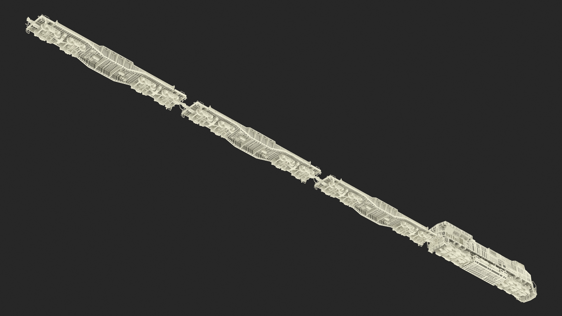 3D Canadian Locomotive with Flatcars model