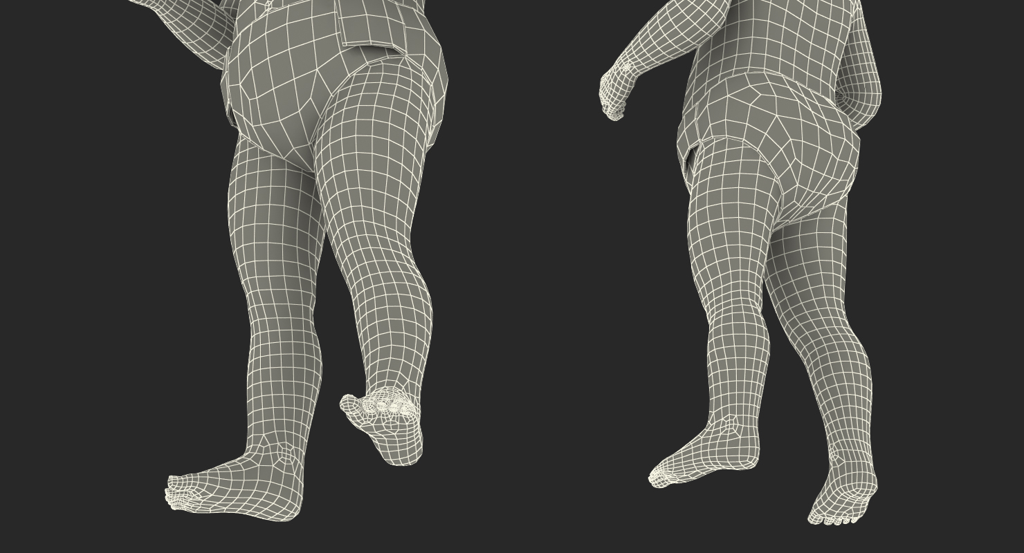 3D model African American Baby Standing