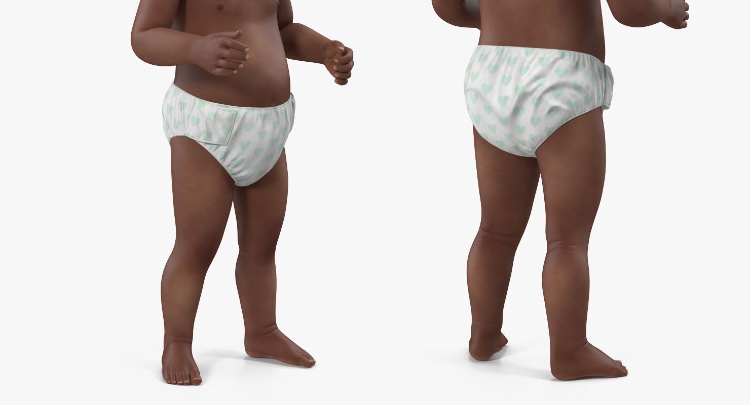 3D model African American Baby Standing