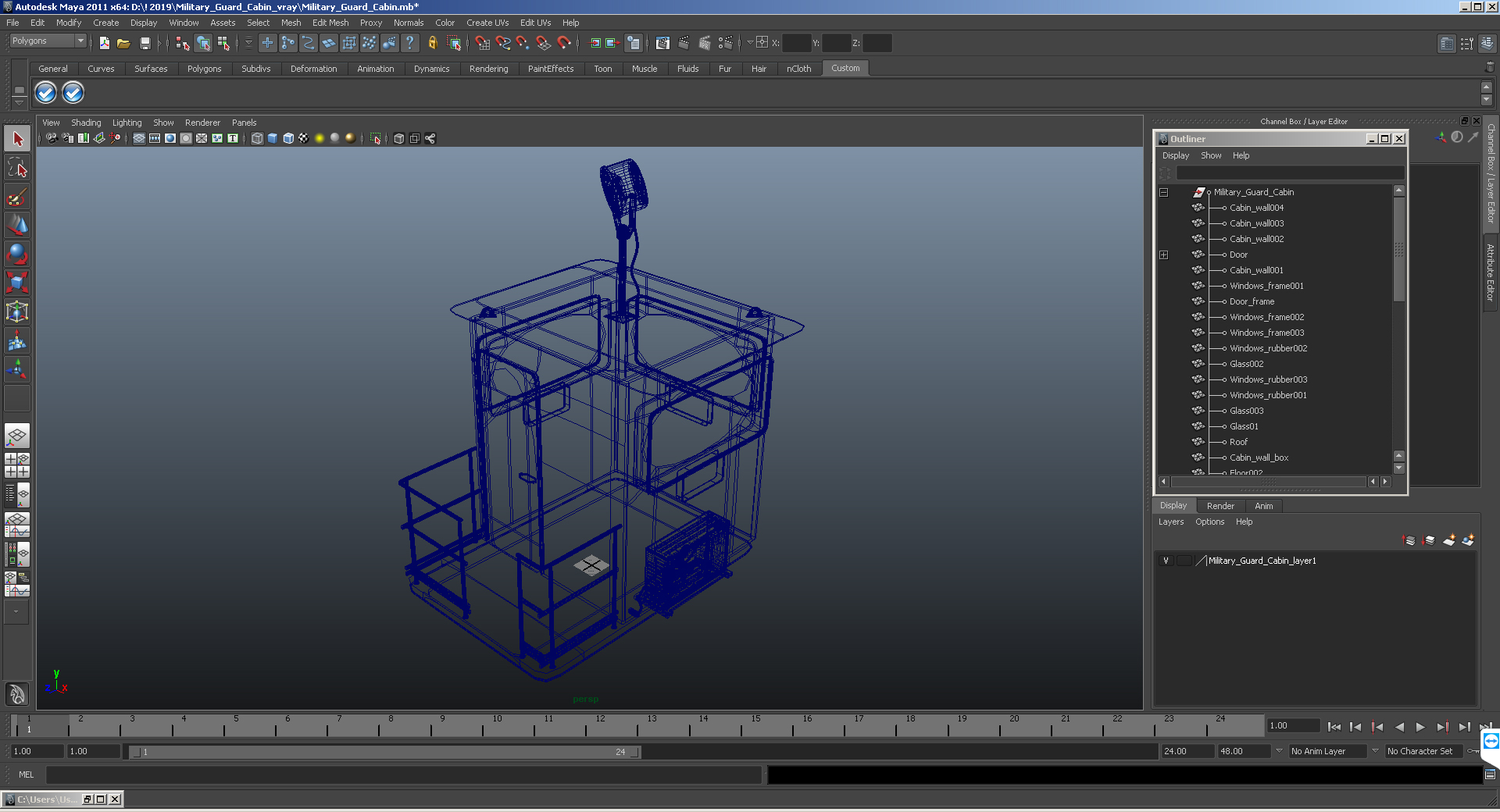3D model Military Guard Cabin