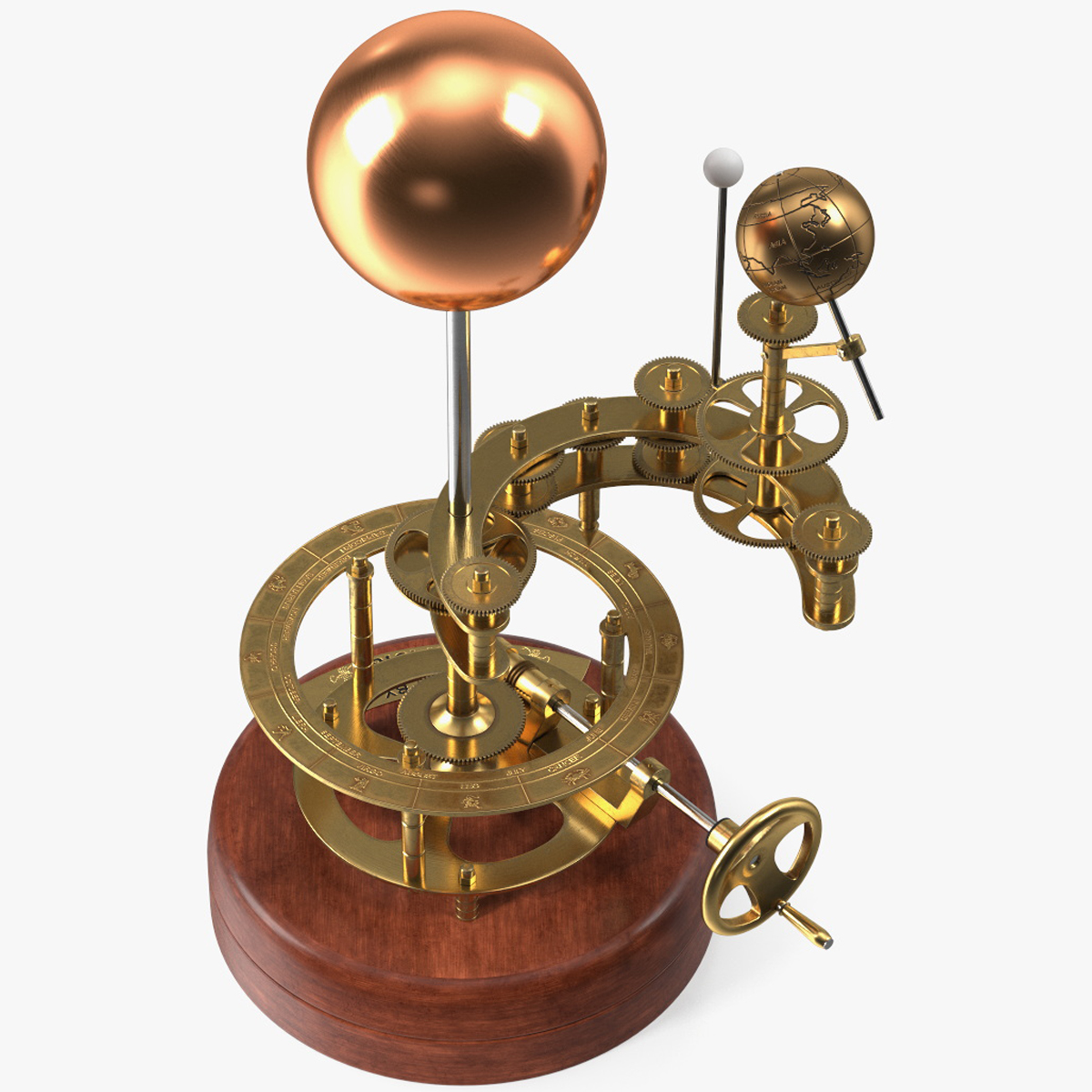 Antique Brass Orrery Solar System Rigged for Cinema 4D 3D model