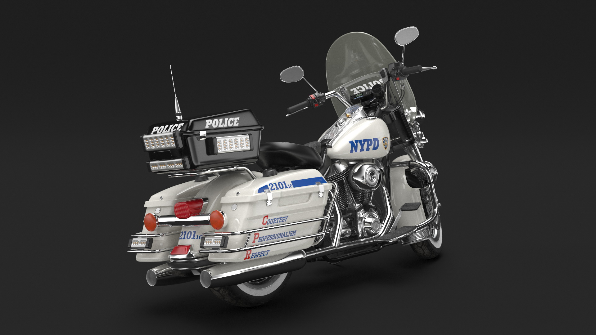 3D model NYPD Motorcycle is Parked