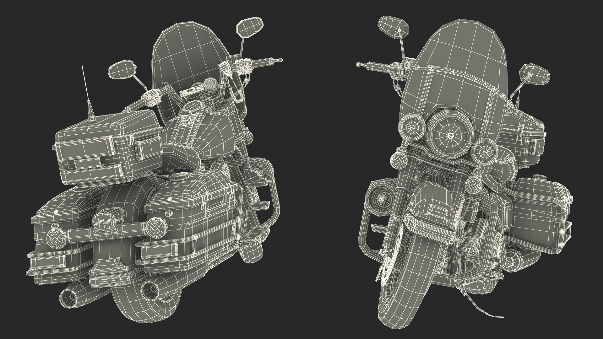 3D model NYPD Motorcycle is Parked