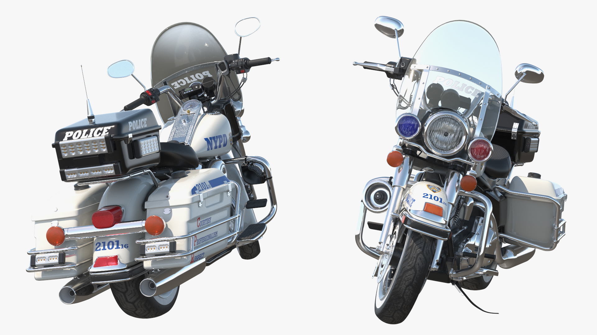 3D model NYPD Motorcycle is Parked
