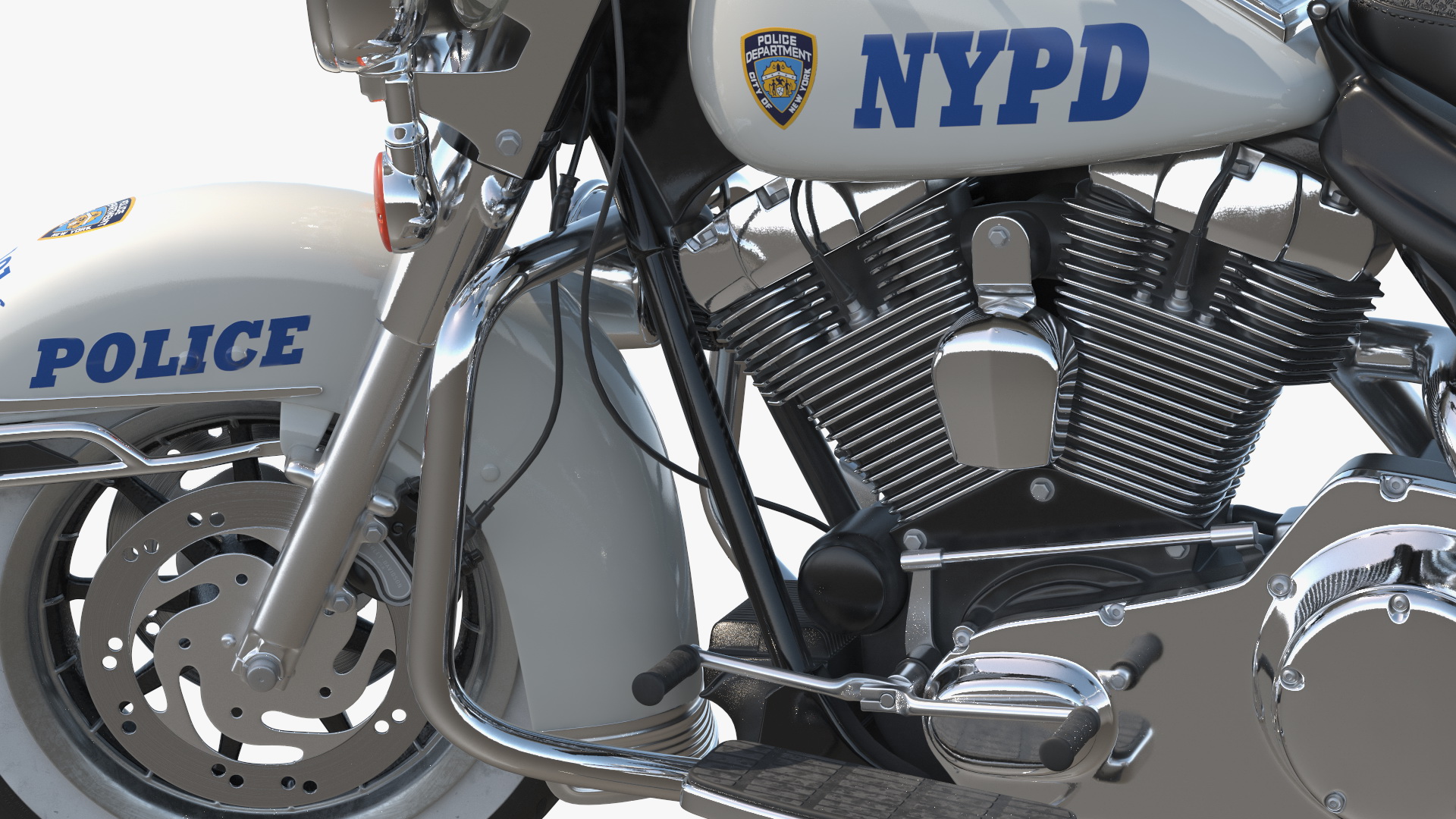 3D model NYPD Motorcycle is Parked