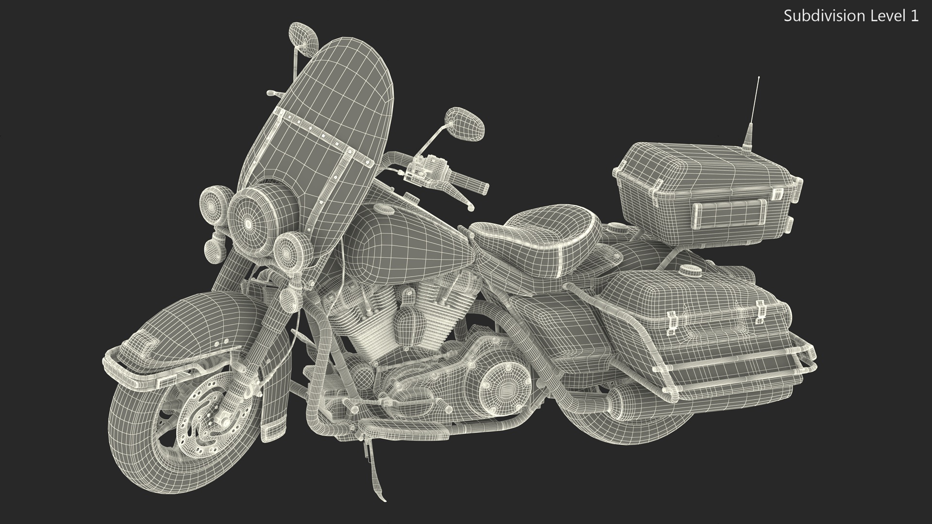 3D model NYPD Motorcycle is Parked