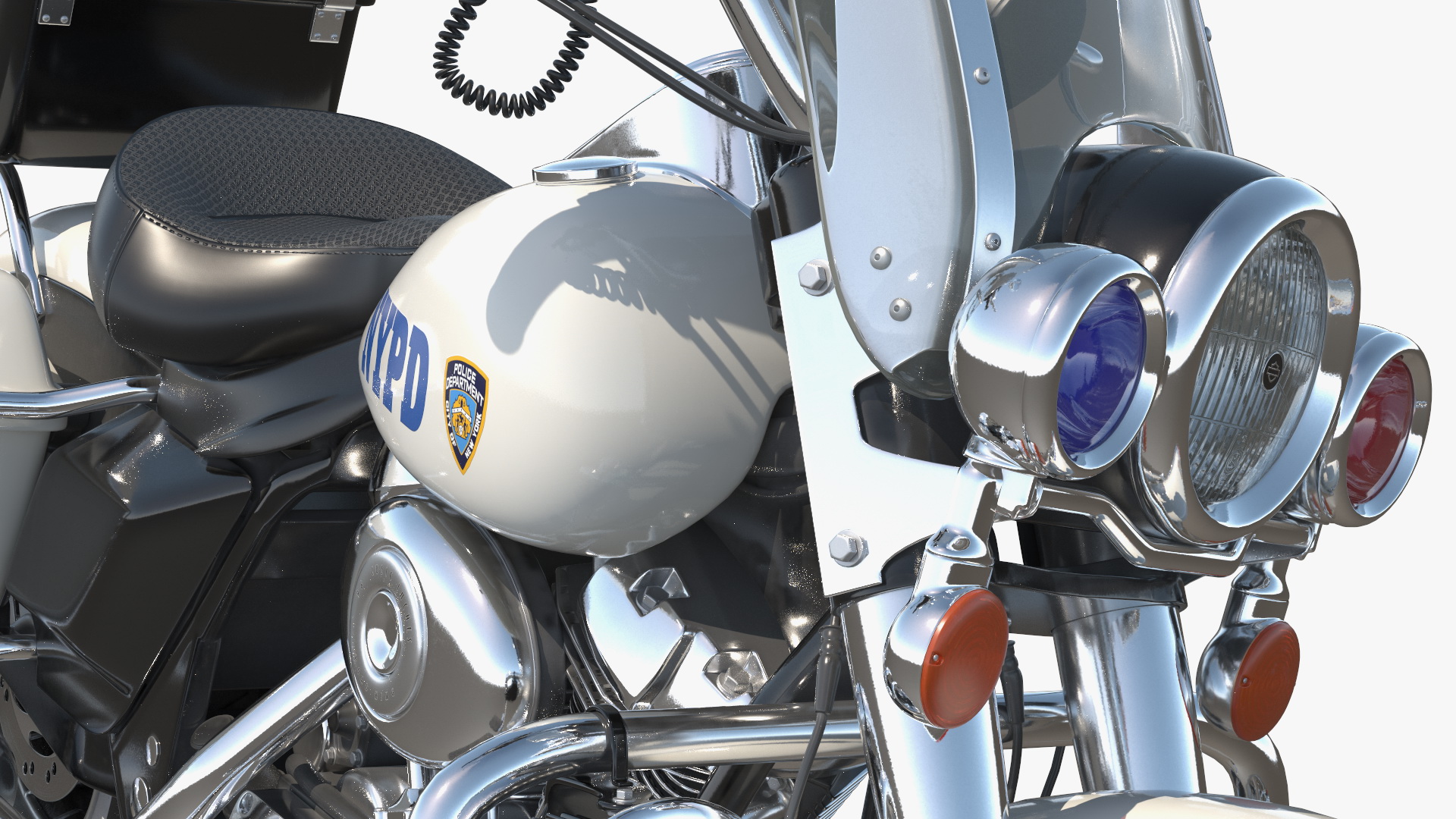 3D model NYPD Motorcycle is Parked