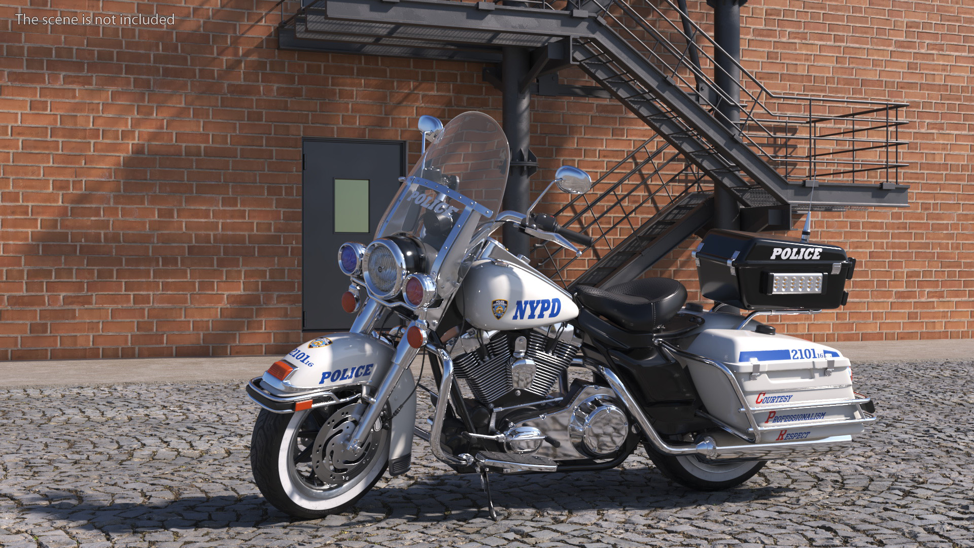 3D model NYPD Motorcycle is Parked