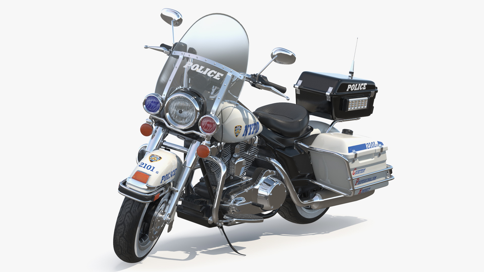3D model NYPD Motorcycle is Parked
