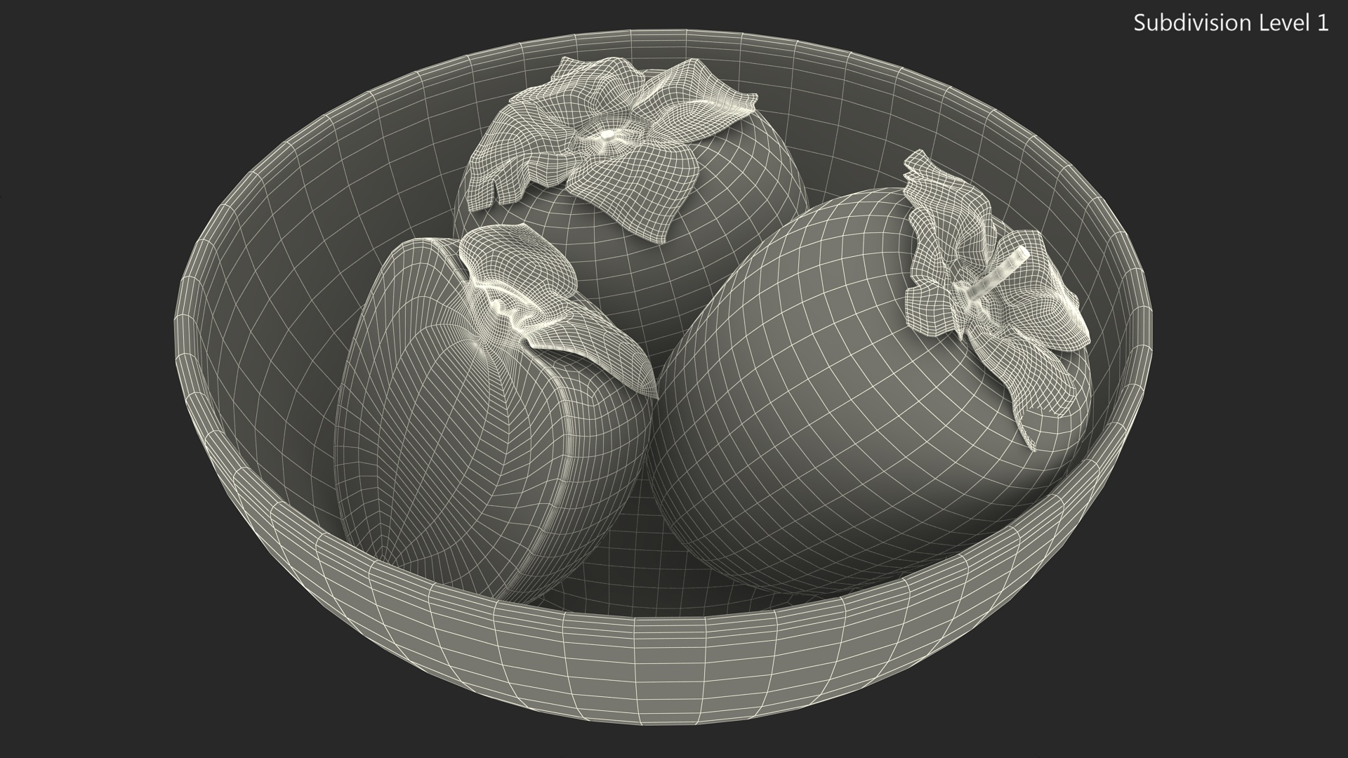 Persimmon Fruit Set 3D model