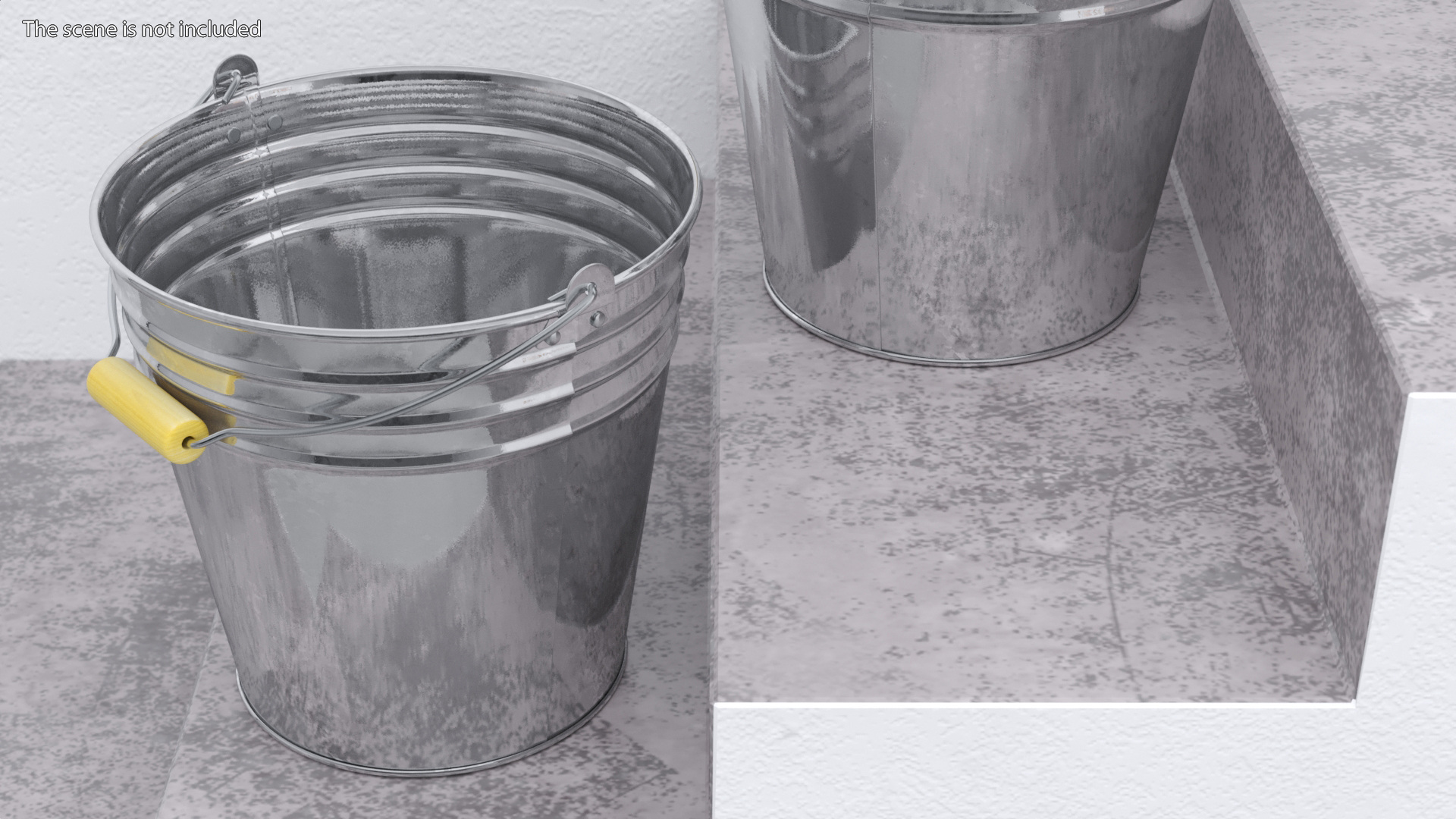 3D Galvanized Metal Bucket model