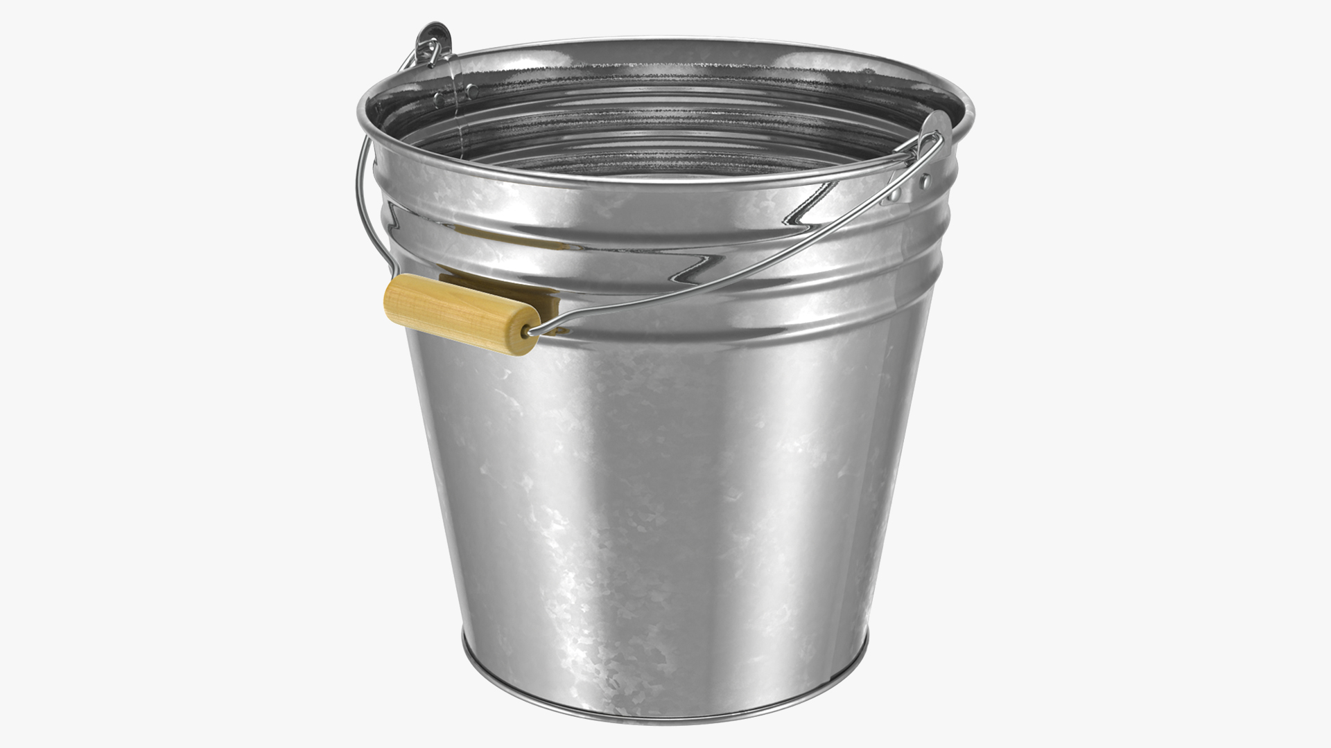 3D Galvanized Metal Bucket model