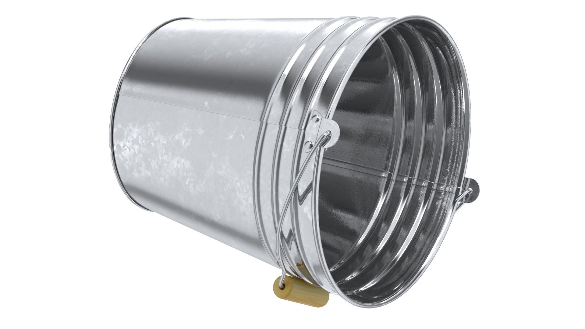 3D Galvanized Metal Bucket model