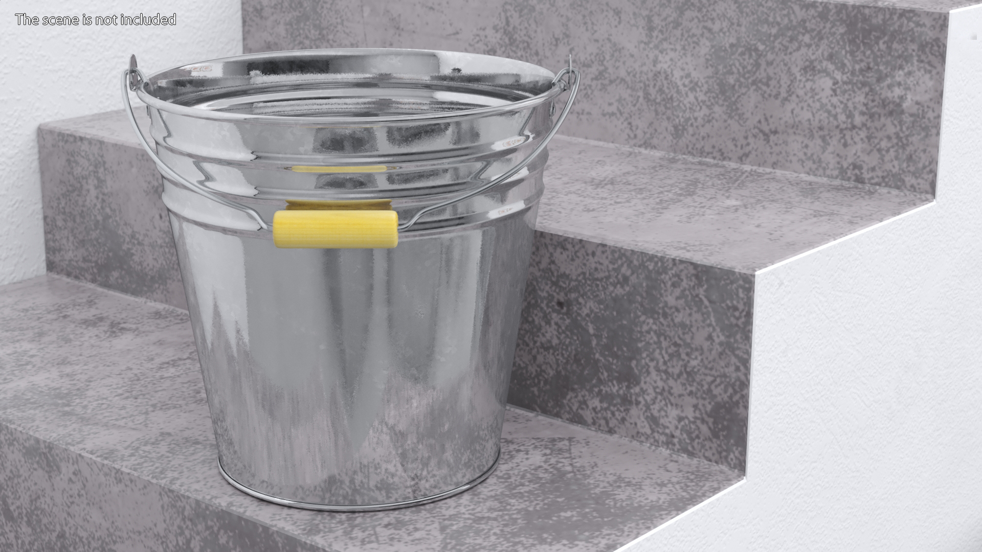 3D Galvanized Metal Bucket model
