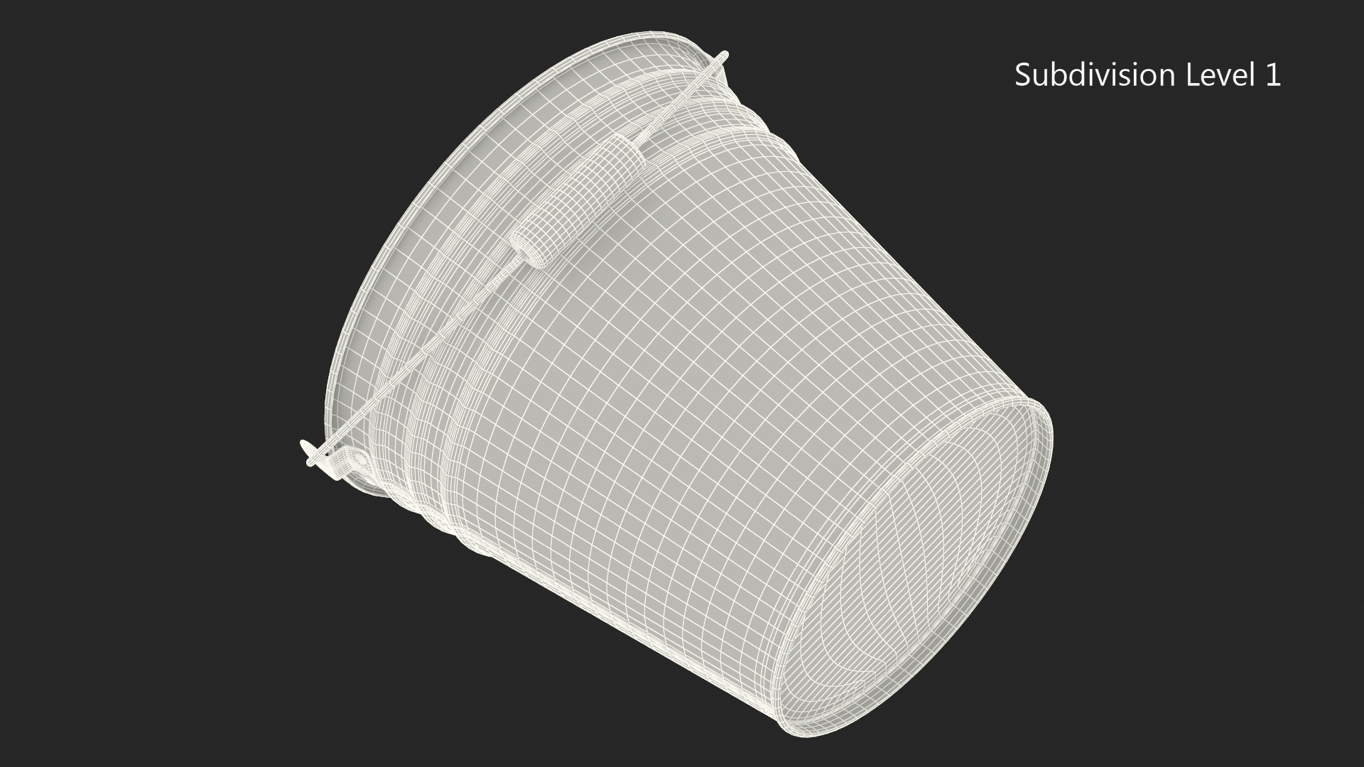 3D Galvanized Metal Bucket model