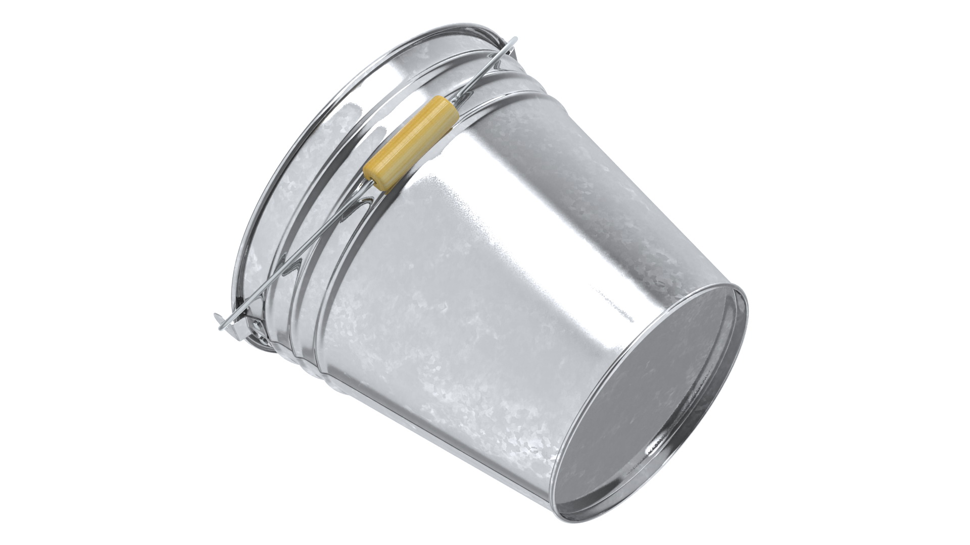 3D Galvanized Metal Bucket model