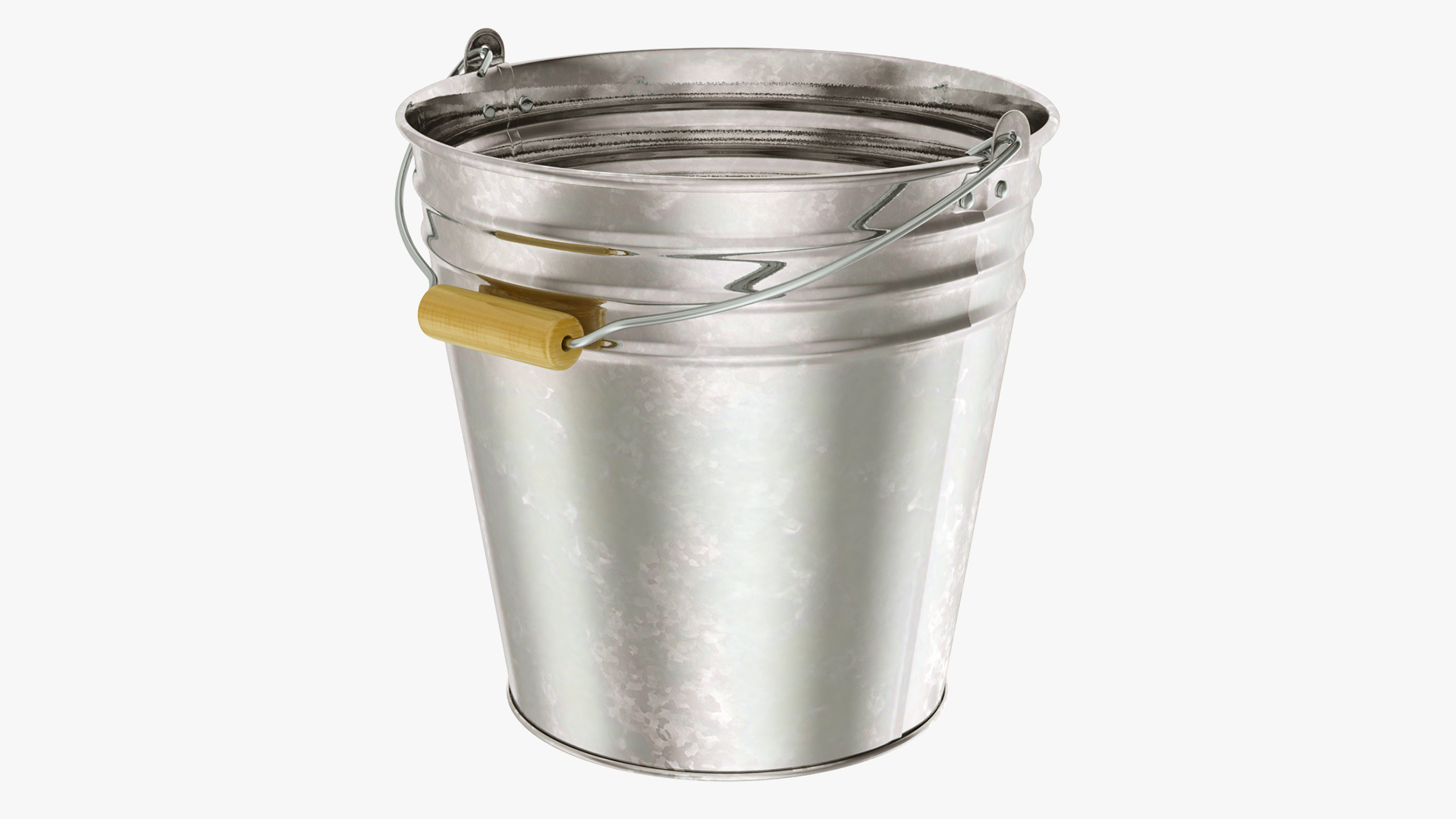 3D Galvanized Metal Bucket model