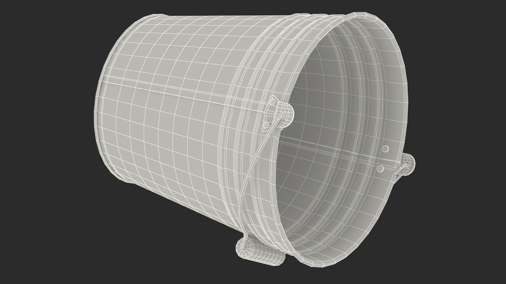 3D Galvanized Metal Bucket model