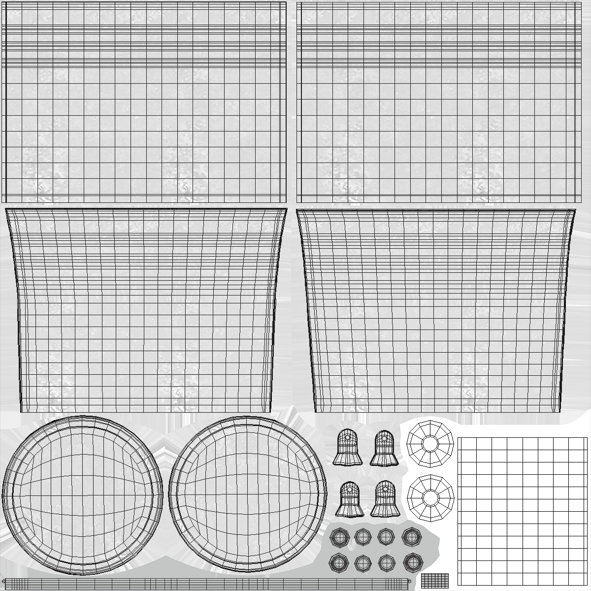 3D Galvanized Metal Bucket model