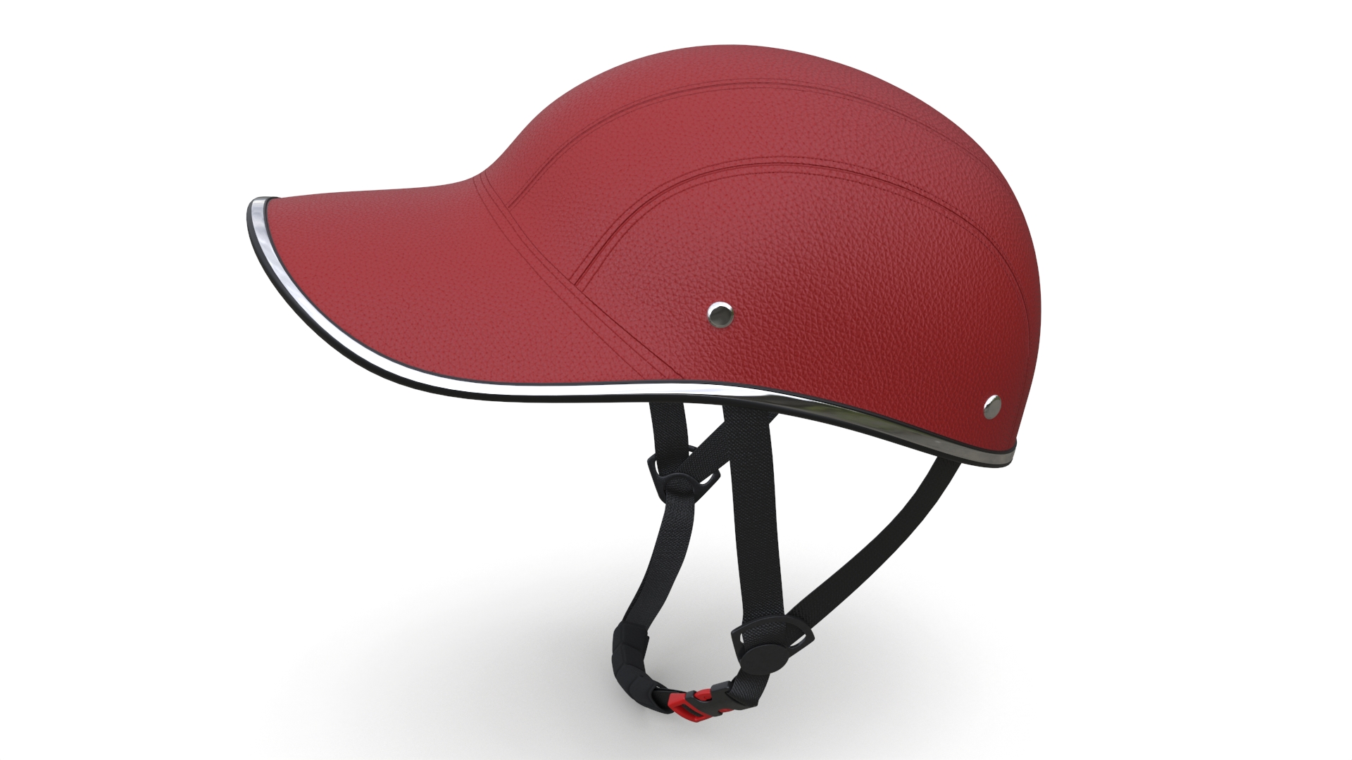 3D model Safety Bike Helmet Red Leather